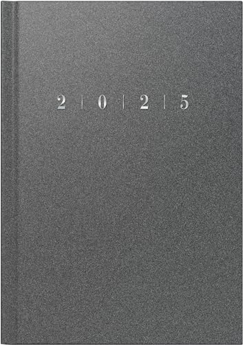 rido/idé Buchkalender Modell studioplan int. (2025), 2 Seiten = 1 Woche, 168 × 240 mm, 160 Seiten, Kunststoff-Einband Reflection, grau von rido/idé