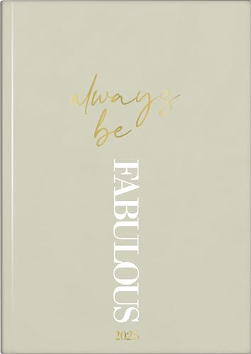 rido/idé Buchkalender Young Line (2025) „Fabulous“, 2 Seiten = 1 Woche, A5, 160 Seiten, Kunstleder-Einband, hellgrau von rido/idé