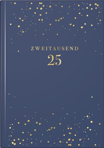 rido/idé Buchkalender Young Line (2025) „Starry Night“, 2 Seiten = 1 Woche, A5, 160 Seiten, Kunstleder-Einband, dunkelblau von rido/idé