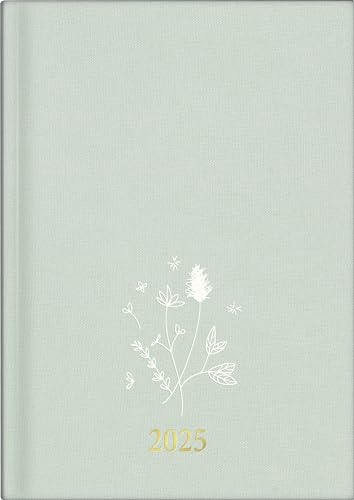 rido/idé Buchkalender Young Line (2025) „Wild Flowers“, 2 Seiten = 1 Woche, A5, 160 Seiten, Leinen-Einband, mint von rido/idé