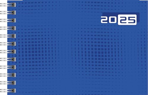 rido/idé Taschenkalender Modell Septimus (2025), 2 Seiten = 1 Woche, A6 quer, 128 Seiten, Grafik-Einband, blau von rido/idé