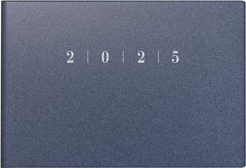 rido/idé Taschenkalender Modell Septimus (2025), 2 Seiten = 1 Woche, A6 quer, 128 Seiten, Kunststoff-Einband Reflection, blau von rido/idé