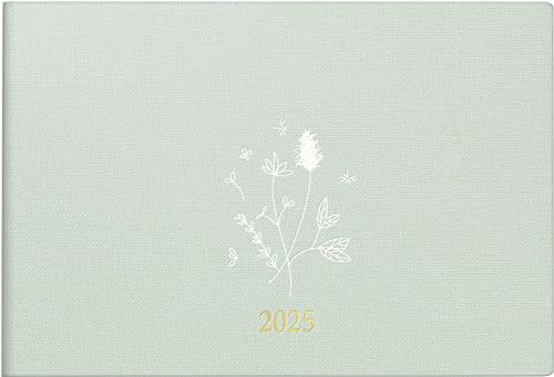 rido/idé Taschenkalender Modell Septimus (2025) „Wild Flowers“, 2 Seiten = 1 Woche, A6 quer, 128 Seiten, Leinen-Einband Trend, flexibel, mint von rido/idé