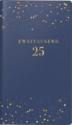 rido/idé Taschenkalender Modell Taschenplaner int. (2025) „Starry Night“, 2 Seiten = 1 Woche, A6, 144 Seiten, Kunstleder-Einband Trend, flexibel, dunkelblau von rido/idé