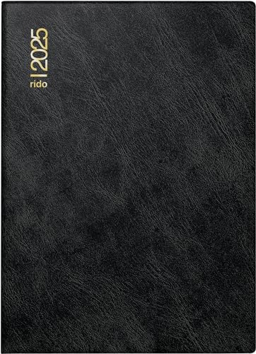 rido/idé Taschenkalender Modell Technik III (2025), 1 Seite = 1 Tag, A6, 384 Seiten, Schaumfolien-Einband Catana, schwarz von rido/idé