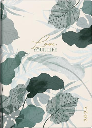 rido/idé Taschenkalender Modell Technik III (2025) „Love Your Life“, 1 Seite = 1 Tag, A6, 384 Seiten, Grafik-Einband, hellgrau von rido/idé