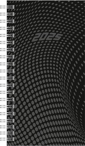 rido/idé Taschenkalender Modell Timing 2 (2025), 2 Seiten = 1 Woche, A6, 176 Seiten, PP-Einband, schwarz von rido/idé