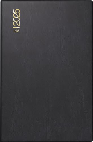 rido/idé Taschenkalender Modell partner/Industrie I (2025), 2 Seiten = 1 Woche, A7, 224 Seiten, Kunststoff-Einband, schwarz von rido/idé