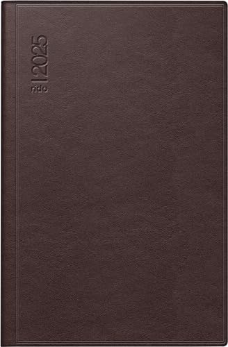 rido/idé Taschenkalender Modell partner/Industrie I (2025), 2 Seiten = 1 Woche, A7, 224 Seiten, Leder-Einband, dunkelrot von rido/idé