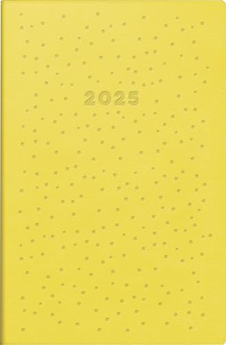 rido/idé Taschenkalender Modell partner/Industrie I (2025) „Dots“, 2 Seiten = 1 Woche, A7, 224 Seiten, Kunstleder-Einband Trend, flexibel, gelb von rido/idé