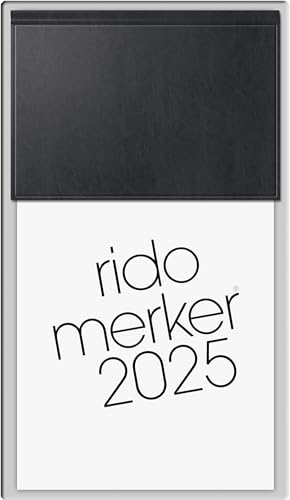 rido/idé Vormerkbuch Modell Merker (2025), 1 Seite = 1 Tag, 108 × 201 mm, 736 Seiten, Miradur-Einband, schwarz von rido/idé