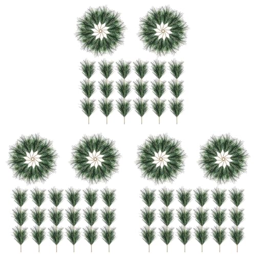 rieder 180 Stück Künstliche Grüne Kiefernnadeln, ÄSte, Kleine Kiefernzweige, Stängel, Falsche Grüne Kiefernpicks für Weihnachtsgirlanden von rieder