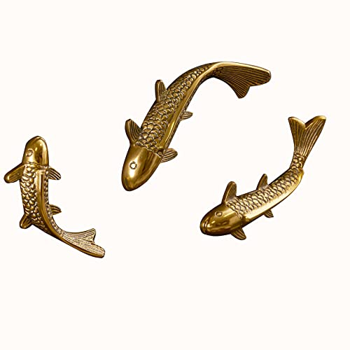 Riess Ambiente Asiatische Wanddeko 3er Set Fische KOI 25cm antik Gold maritimes Design Deko Wanddekoration Wohnaccessoire Accessoire von Riess Ambiente