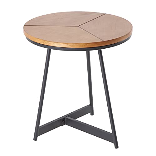 Riess Ambiente Design Beistelltisch Oak Elegance 45cm Eiche schwarzes Metallgestell Rund Wohnzimmertisch Sofatisch von Riess Ambiente