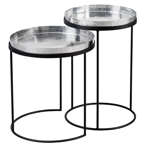 Riess Ambiente Design 2er Set Beistelltisch Elements 55cm Silber Hammerschlag Handmade rund Couchtisch für Dein Wohnzimmer Riess Ambiente Design 2er Set Beistelltisch Elements 55cm Silber Hammerschlag Handmade rund Couchtisch für Dein Wohnzimmer von Riess Ambiente