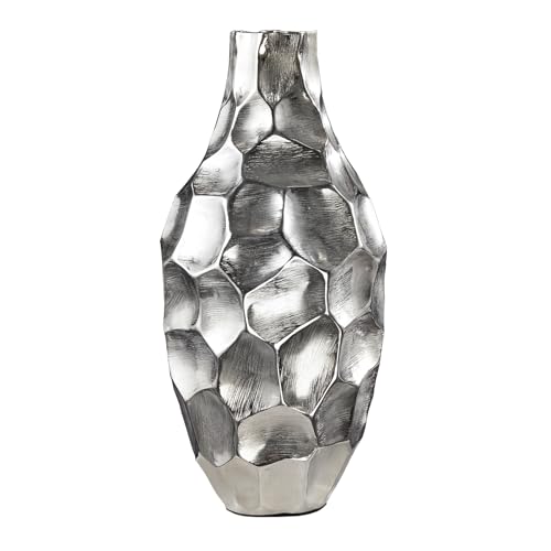 riess-ambiente Elegante Vase Organic Orient 45cm Silber Hammerschlag Design, dekorative Vase für Dein Wohnzimmer, Trockenblumenvase, Dekovase, Deko von Riess Ambiente