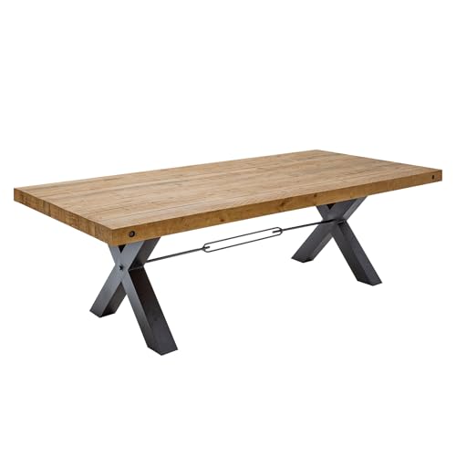 Riess Ambiente Massiver Esstisch Thor 240cm Vintage braun recyceltes Pinienholz Industrial Design X-Gestell, Esszimmertisch, Küchentisch Riess Ambiente Massiver Esstisch Thor 240cm Vintage braun recyceltes Pinienholz Industrial Design X-Gestell, Esszimmertisch, Küchentisch von Riess Ambiente
