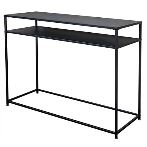 Riess Ambiente Moderner Konsolentisch DURA Steel 100cm schwarz Metall Regal Zwei Ablagen, Sideboard als Ablage für Dein Wohnzimmer, den Flur oder die Küche von Riess Ambiente