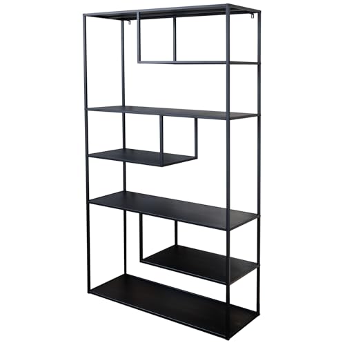 Riess Ambiente Modernes Bücherregal DURA Steel 180cm schwarz Metall Standregal Industrial Design, stylisches Aufbewahrungsregal für Dein Wohnzimmer, auch als Raumtrenner nutzbar von Riess Ambiente