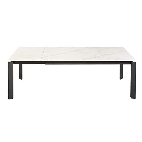 riess-ambiente.de Ausziehbarer Esstisch X7 180-240cm weiß Marmoroptik Keramikplatte Modern Design ausziehbar Tisch Konferenztisch Bürotisch Küchentisch von Riess Ambiente