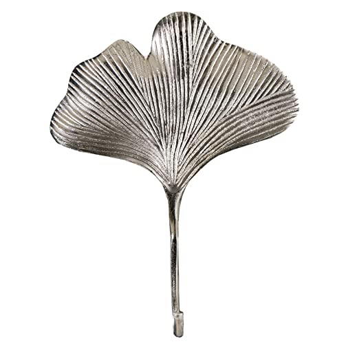 riess-ambiente.de Dekoratives Kleiderhaken 3er Set GINKGO 29cm silber handmade Metall von riess-ambiente.de