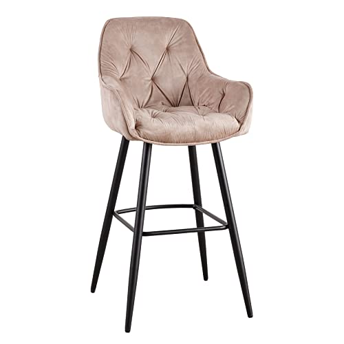 riess-ambiente.de Design Barhocker Milano Champagner Samt Barstuhl mit Chesterfield Steppung riess-ambiente.de Design Barhocker Milano Champagner Samt Barstuhl mit Chesterfield Steppung von Riess Ambiente