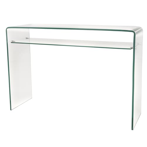 riess-ambiente.de Design Konsolentisch FANTOME 100cm Glas transparent mit Ablage von Riess Ambiente