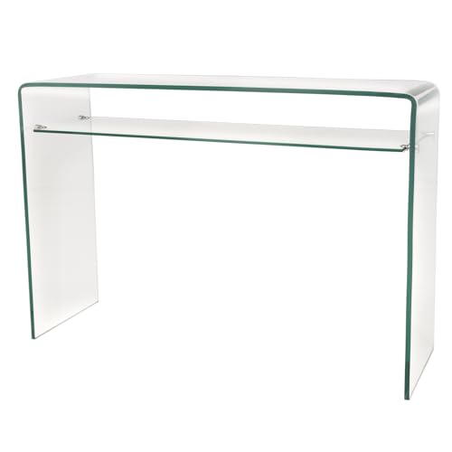 Riess Ambiente Design Konsolentisch FANTOME 100cm Glas transparent mit Ablage von Riess Ambiente