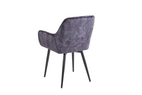 Riess Ambiente Design Stuhl Milano grau Samt mit Chesterfield Steppung von Riess Ambiente