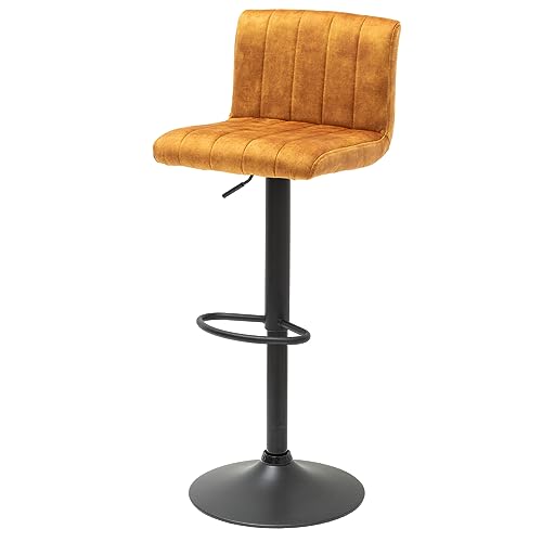 Riess Ambiente Drehbarer Retro Barhocker Portland senfgelb Samt Barstuhl Tresenstuhl Hausbar von Riess Ambiente