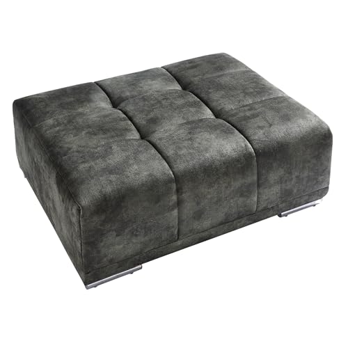 Riess Ambiente Extravaganter Hocker ELEGANCIA 112cm moosgrün mit Ziersteppung Polsterhocker Sitzhocker von Riess Ambiente