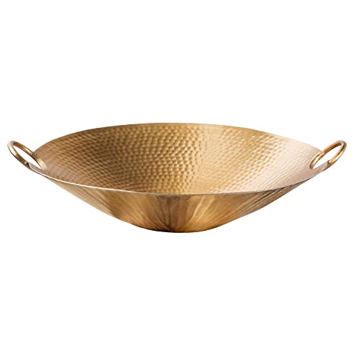 riess-ambiente.de Handgearbeitete Deko Schale Orient 55cm Gold Metall Hammerschlag Design von Riess Ambiente