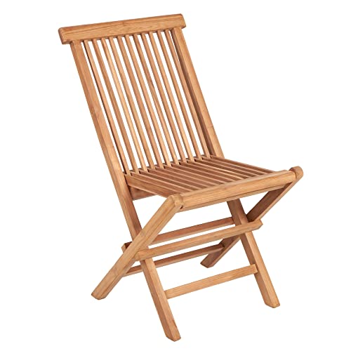 riess-ambiente.de Massiver Gartenstuhl Empire Teak aus wetterfestem Teakholz klappbar Hochlehner Outdoor Stuhl Garten Klappstuhl Holz-Klappstuhl Holzstuhl Natur von Riess Ambiente