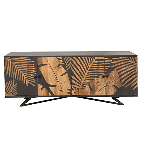 riess-ambiente.de Massives Sideboard Tropical 160cm Mangoholz Florales Design Anrichte Kommode Wohnzimmerschrank von Riess Ambiente