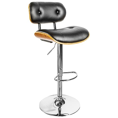 Riess Ambiente Moderner Barhocker Classico schwarz 115cm höhenverstellbar Walnuss Furnier Barstuhl Tresenstuhl Hausbar von Riess Ambiente