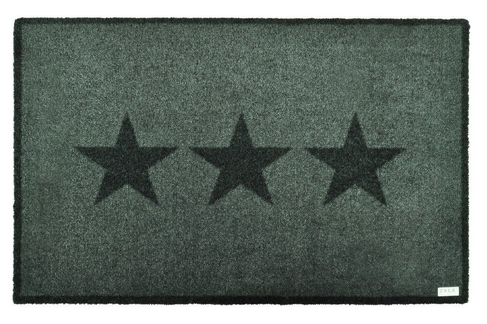 Fußmatte STARS 70x50cm grau, riess-ambiente, rechteckig, Höhe: 10 mm, Flur · Kurzflor · Schmutzfang · Outdoor · Innen von riess-ambiente