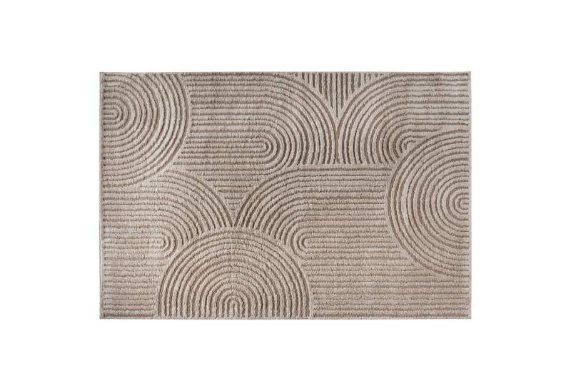 riess-ambiente Hochflor-Teppich ELLE DECORATION 235x160cm beige · Wellen-Muster, rechteckig, Höhe: 18 mm, Schlafzimmer · flauschig · Wohnzimmer · Hoch-Tief-Effekt · Design von riess-ambiente