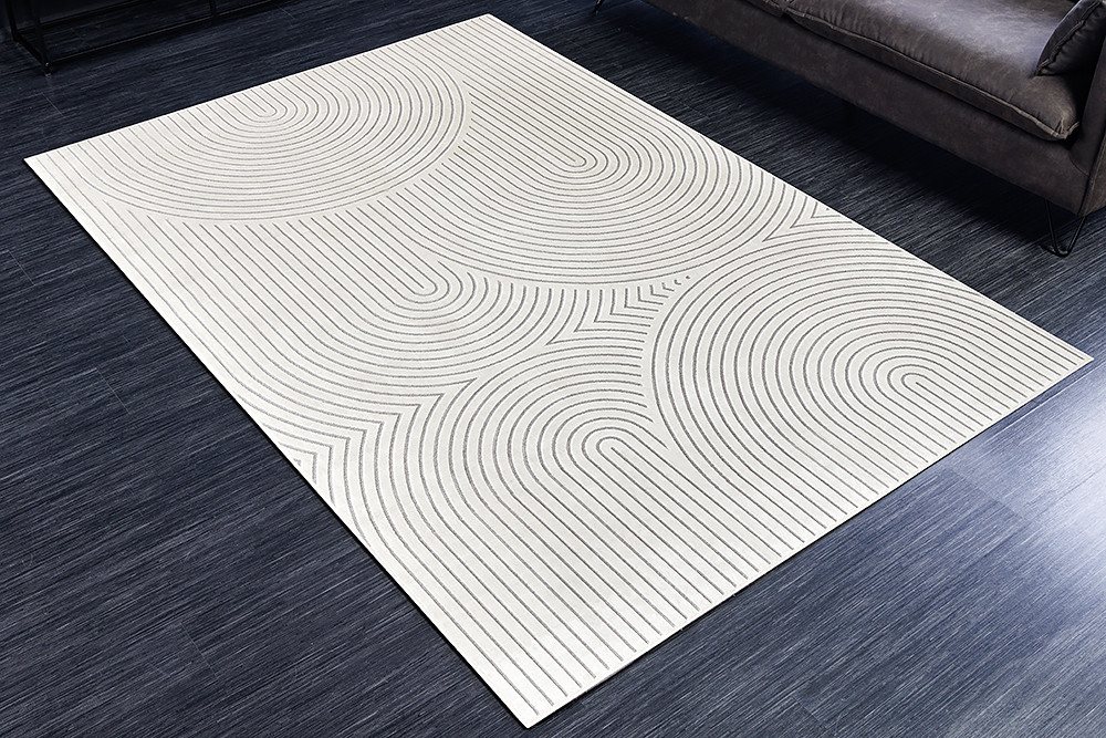 Teppich ILLUSION 230x160cm creme beige, riess-ambiente, rechteckig, Höhe: 5 mm, Wohnzimmer · Baumwolle · Viskose · geometrisches Design · Kurzflor von riess-ambiente