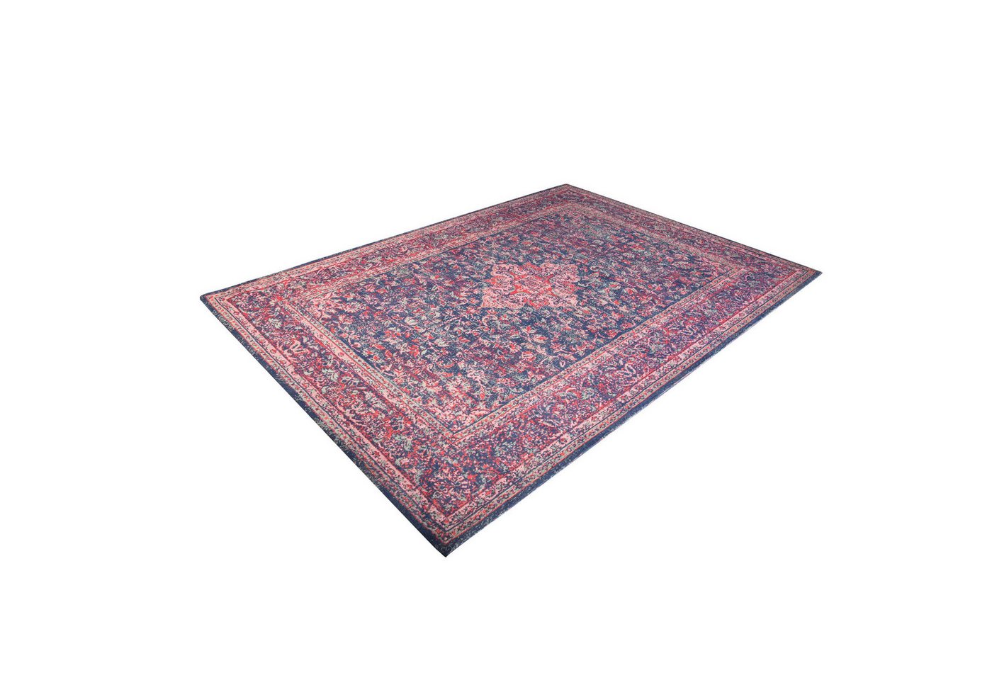 Teppich OLD MARRAKESCH 240x160cm rot blau, riess-ambiente, rechteckig, Höhe: 10 mm, Vintage Look · florales Design · Wohnzimmer von riess-ambiente