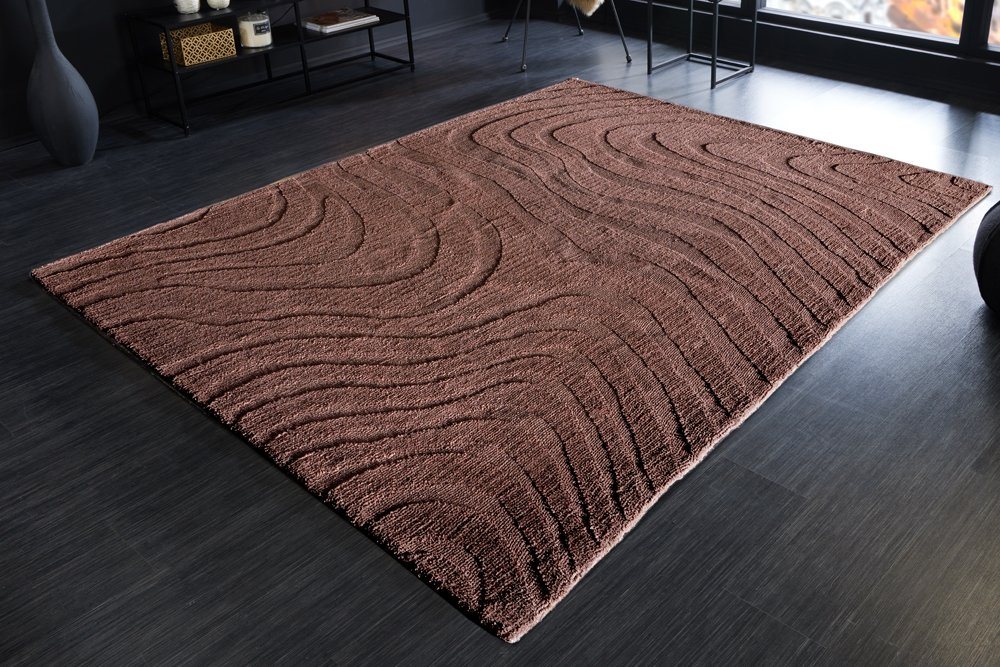 Teppich WAVE 240x170cm braun, riess-ambiente, rechteckig, Höhe: 10 mm, Wohnzimmer · Webstoff · 3D-Effekt · Schlafzimmer · Modern Design von riess-ambiente