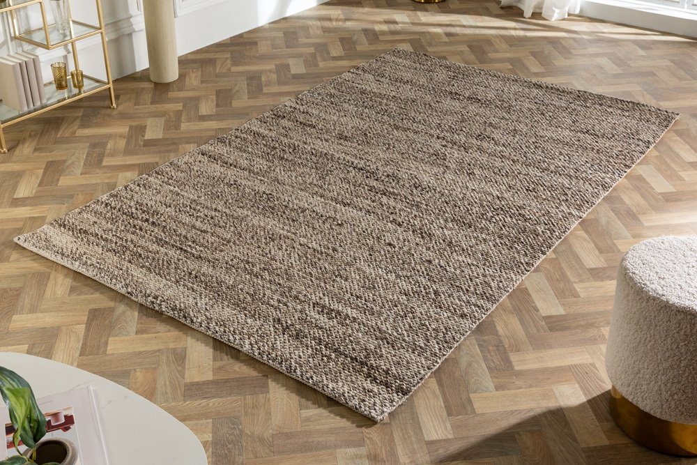 Teppich WOOL 240x160cm beige / braun, riess-ambiente, rechteckig, Höhe: 10 mm, Wohnzimmer · Wolle · Mischgewebe · Landhausstil von riess-ambiente