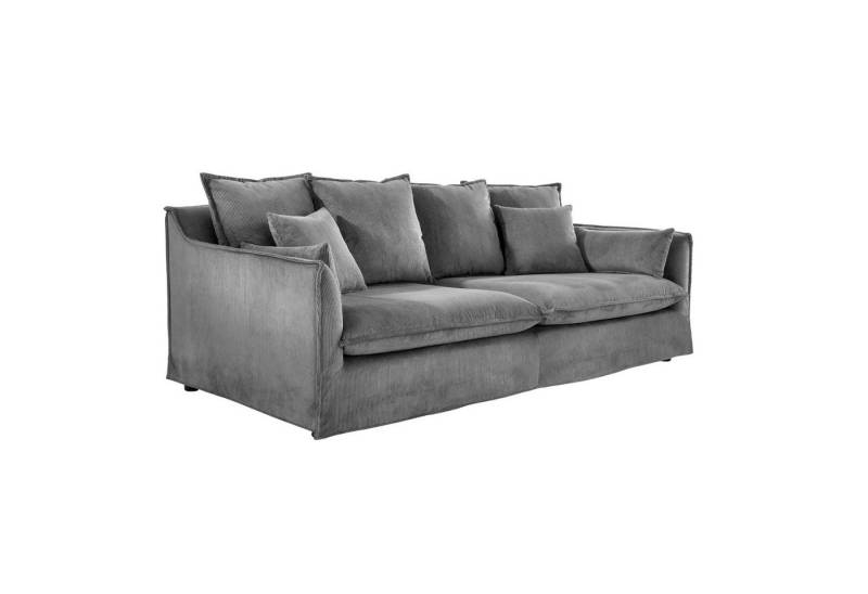 riess-ambiente 3-Sitzer HEAVEN 210cm grau · Hussensofa inkl. Kissen und abnehmbaren Bezug, Einzelartikel 1 Teile, Wohnzimmer-Couch · Cord-Bezug · Federkern-Polsterung · Landhausstil von riess-ambiente