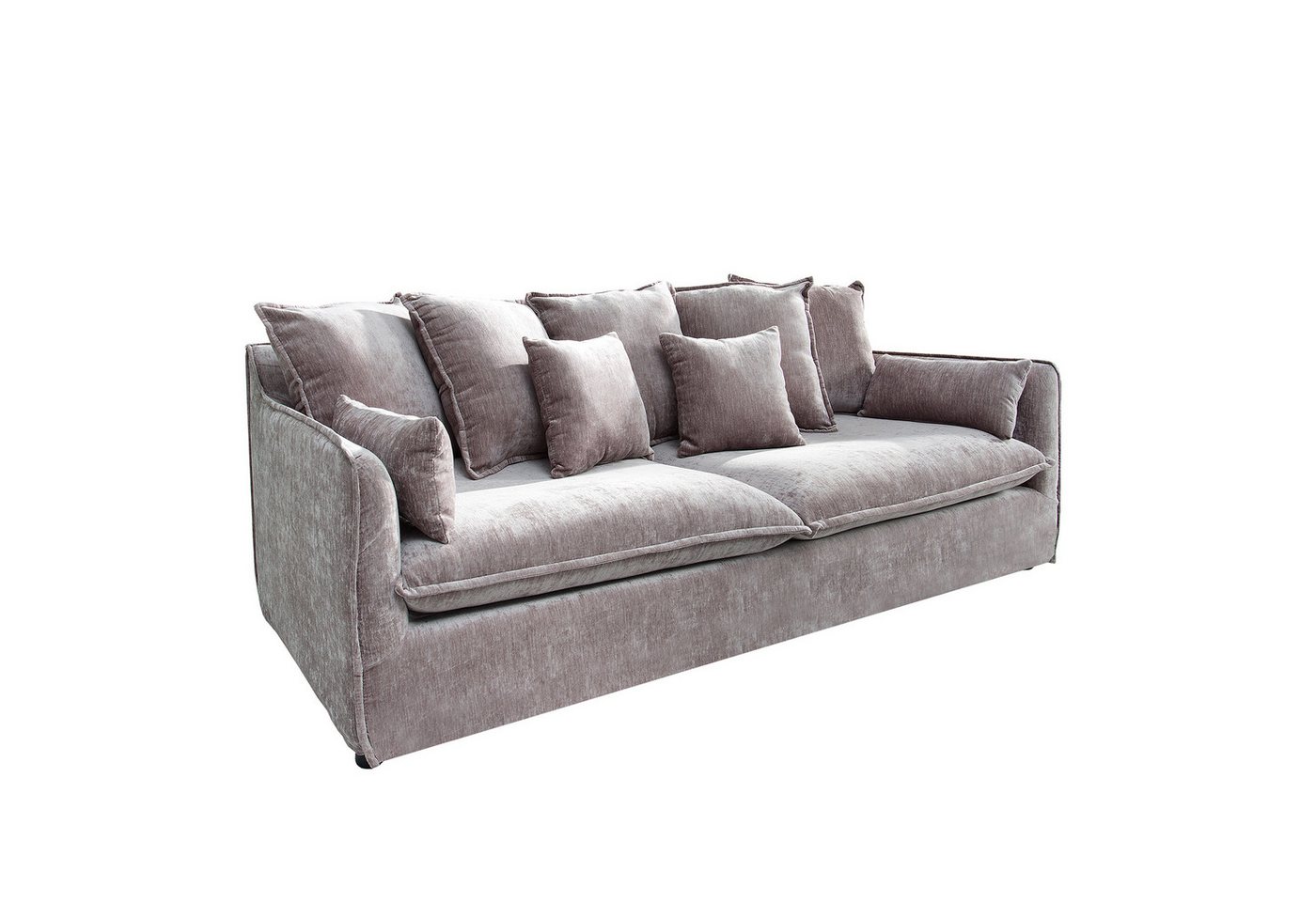riess-ambiente 3-Sitzer HEAVEN 210cm taupe · Hussensofa inkl. Kissen und abnehmbaren Bezug, 1 Teile, Wohnzimmer-Couch · Samt-Bezug · Federkern-Polsterung · Landhausstil von riess-ambiente
