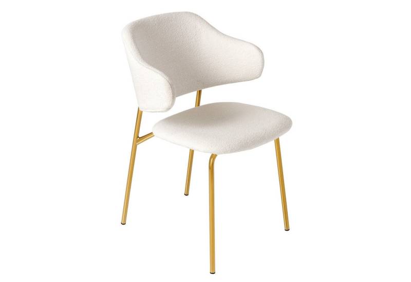 riess-ambiente Armlehnstuhl VOGUE weiß / gold (Einzelartikel, 1 St), Esszimmer · Bouclé · Metall · mit Armlehne · Retro Design von riess-ambiente