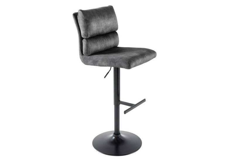 riess-ambiente Barhocker COMFORT dunkelgrau / schwarz (Einzelartikel, 1 St), Samt · Metall · höhenverstellbar · drehbar · Stuhl mit Lehne · Design von riess-ambiente