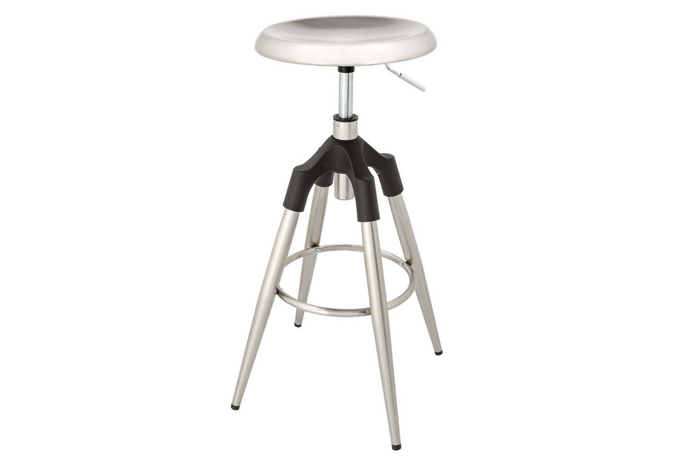 riess-ambiente Barhocker INDUSTRIAL silber / schwarz (Einzelartikel, 1 St), Küche · Metall · höhenverstellbar · drehbar · rund · Industrial Design von riess-ambiente
