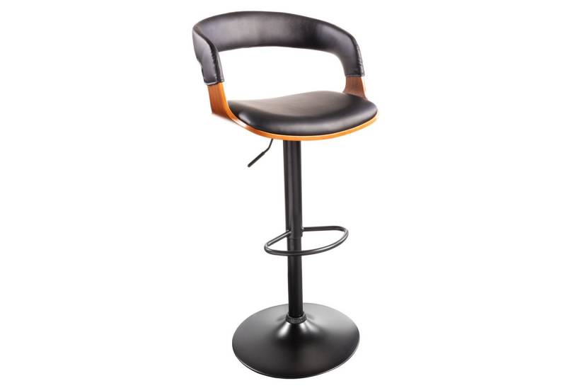 riess-ambiente Barhocker MANHATTAN schwarz / braun (Einzelartikel, 1 St), Kunstleder · Metall · höhenverstellbar · 360° drehbar · mit Lehne von riess-ambiente