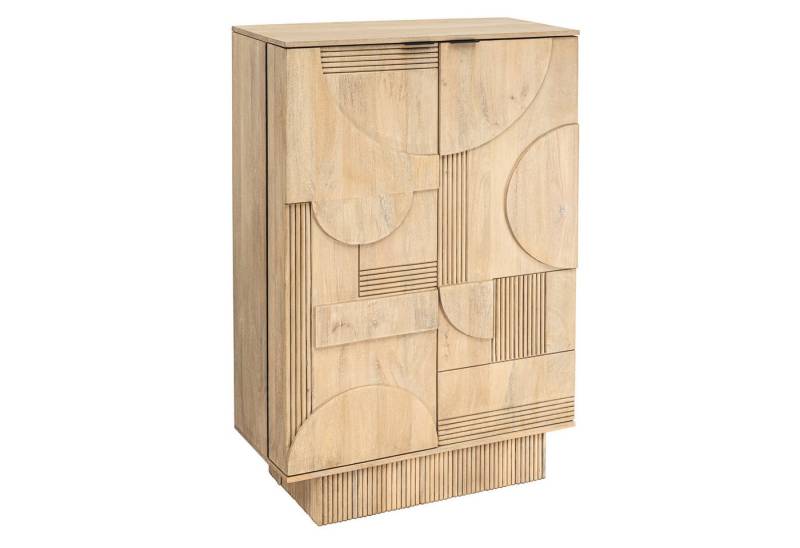 riess-ambiente Barschrank ART DECO 140cm weiß · Weinbar aus Massivholz mit 3D-Front (Einzelartikel, 1-St) 2 Türen · 24 Flaschen · 2 Schubladen · 8 Fächer · Wohnzimmer · Design von riess-ambiente