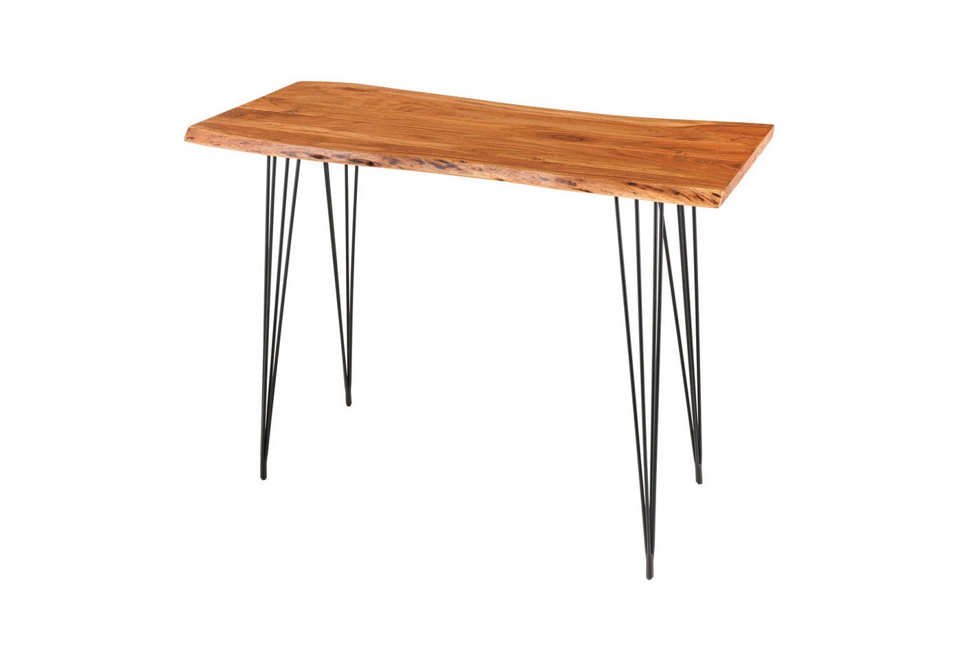 riess-ambiente Bartisch MAMMUT 140cm natur / schwarz (Einzelartikel, 1-St), Küche · Akazie-Massivholz · Baumkante · Metall · Hairpin Legs von riess-ambiente