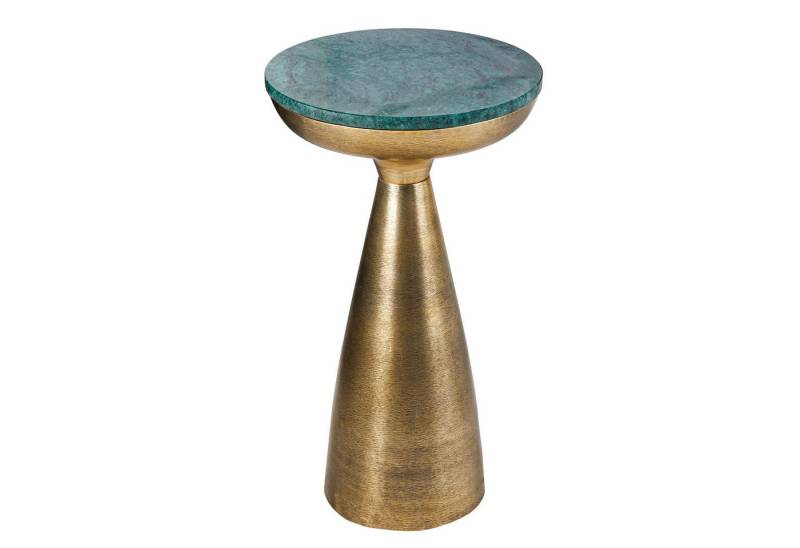 riess-ambiente Beistelltisch ELEMENTS 55cm gold / grün (Einzelartikel, 1-St), Wohnzimmer · Marmor · Metall · rund · Handarbeit · Modern Design von riess-ambiente